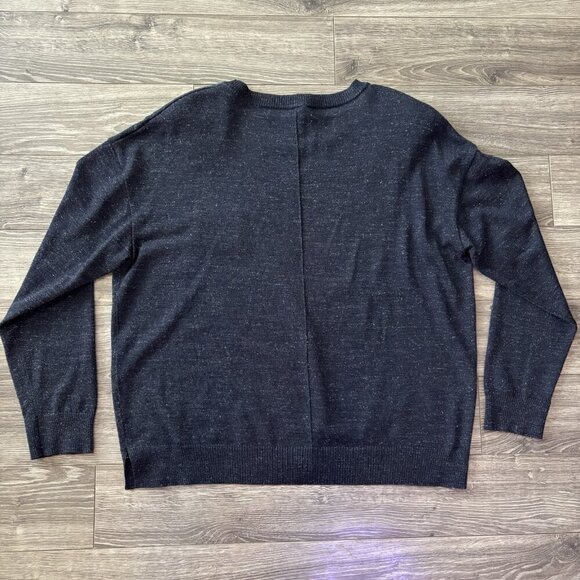 Saint James Mademoiselle Sweater Womens L 96% Wool Black Silver Pullover France - Picture 15 of 16